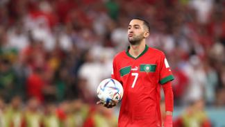 زياش مع المغرب في مواجهة إسبانيا بمونديال قطر 2022 (جوليان فيني/Getty)