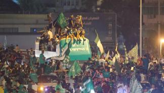 جماهير النصر الليبي تحتفل بالتتويج (فيسبوك نادي النصر)