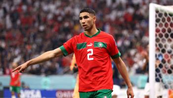 تألق حكيمي في مونديال قطر 2022 مع منتخب المغرب (جوليان فيني/Getty)