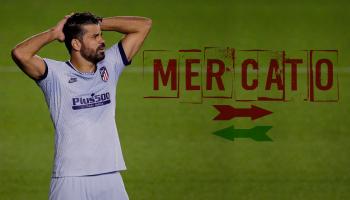 PAMPLONA, SPAIN - JUNE 17: Diego Costa of Atletico Madrid during the La Liga Santander match between Osasuna v Atletico Madrid at the El Sadar stadium on June 17, 2020 in Pamplona Spain (Photo by David S. Bustamante/Soccrates/Getty Images)