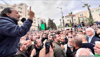 اعتصام المعلمين الفلسطينيين أمام مجلس الوزراء (العربي الجديد)