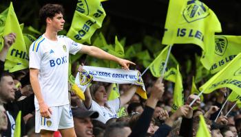 OSLO, NORWAY - JULY 12: Archie Gray of Leeds United during the Pre-Season Friendly fixture between Manchester United and Leeds United at Ullevaal Stadion on July 12, 2023 in Oslo, Norway. (Photo by Robbie Jay Barratt - AMA/Getty Images)