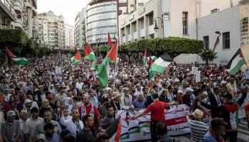 تظاهرة مناهضة للتطبيع في طنجة (فاضل سنا/فرانس برس)