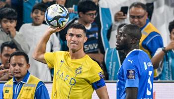 ظهر رونالدو خلال الشهر الماضي في مواجهة الهلال بالإمارات (وليد زين/Getty)