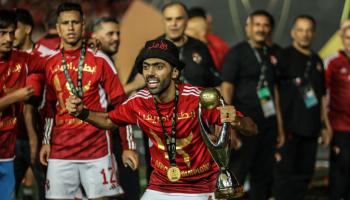 الشحات يحتفل بدوري الأبطال في استاد القاهرة، مايو 2024 (محمد الشاهد/Getty)